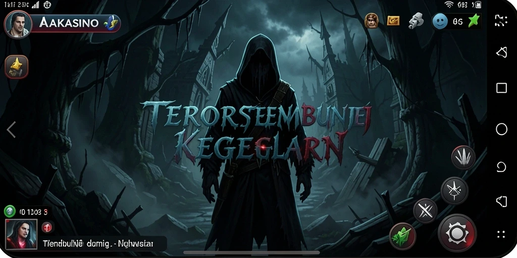 Tampilan gameplay menakutkan dalam AAKASINO dengan suasana Horror yang mencekam.