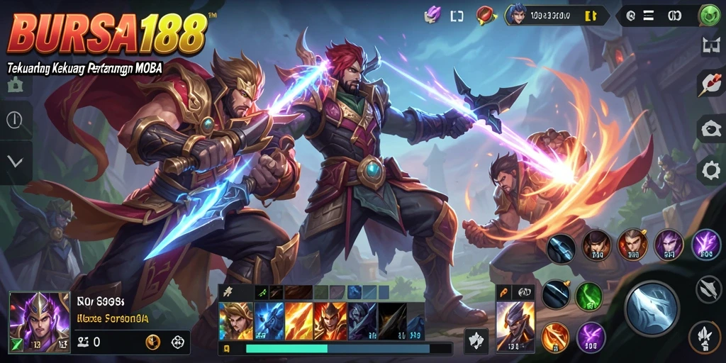 Tampilan seru dari gameplay <strong>BURSA188</strong> saat pertarungan epik berlangsung.