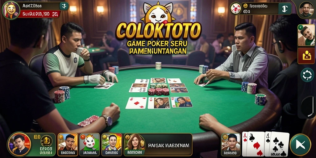 Tampilan gameplay seru di COLOKTOTO dengan fitur interaktif poker.