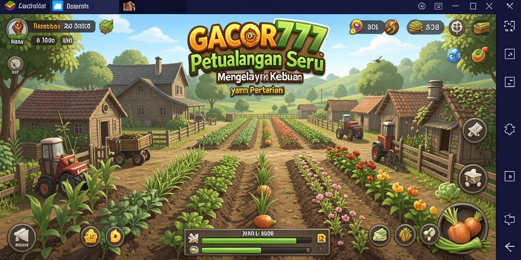 Tampilan gameplay GACOR777 yang menarik saat mengelola kebun pertanian.