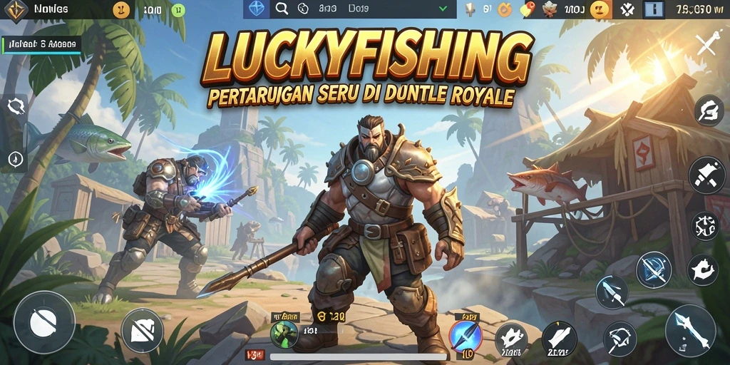 Tangkapan layar gameplay Battle Royale LUCKYFISHING yang seru dan penuh aksi.