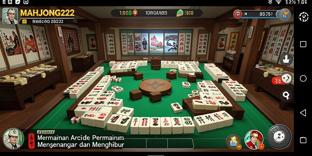 Screenshot utama menunjukkan gameplay seru dari MAHJONG222.