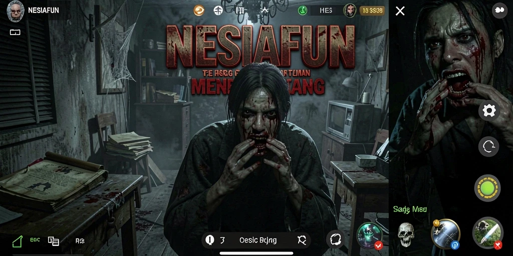 Screenshot menunjukkan momen mencekam dalam gameplay NESIAFUN.