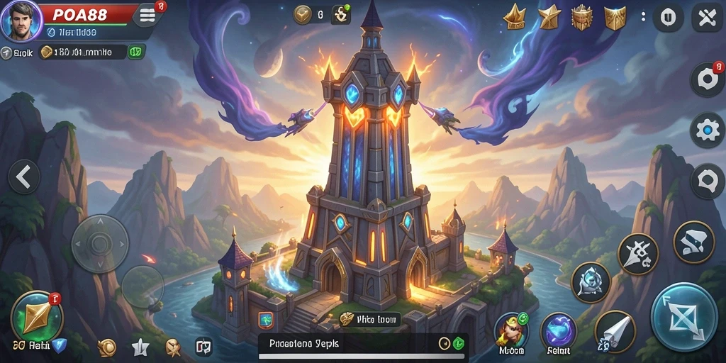 Gameplay seru Tower Defense dengan menara dan strategi.