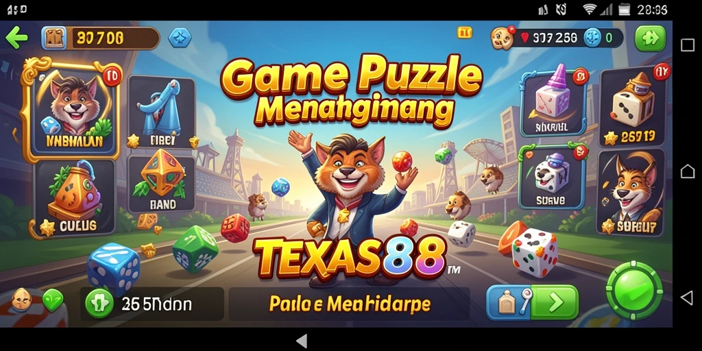 Tampilan gameplay menantang di TEXAS88, menyajikan puzzle kreatif.