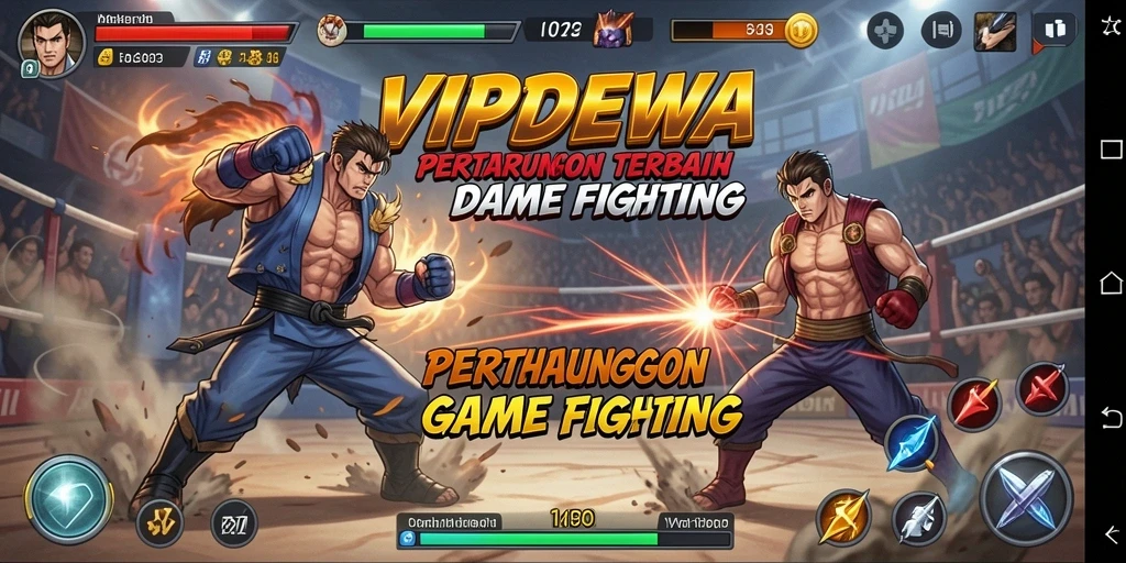 Screenshot utama VIPDEWA menampilkan aksi pertarungan yang mendebarkan.