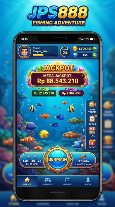 Tampilan aplikasi jps888 yang menarik dan informatif.
